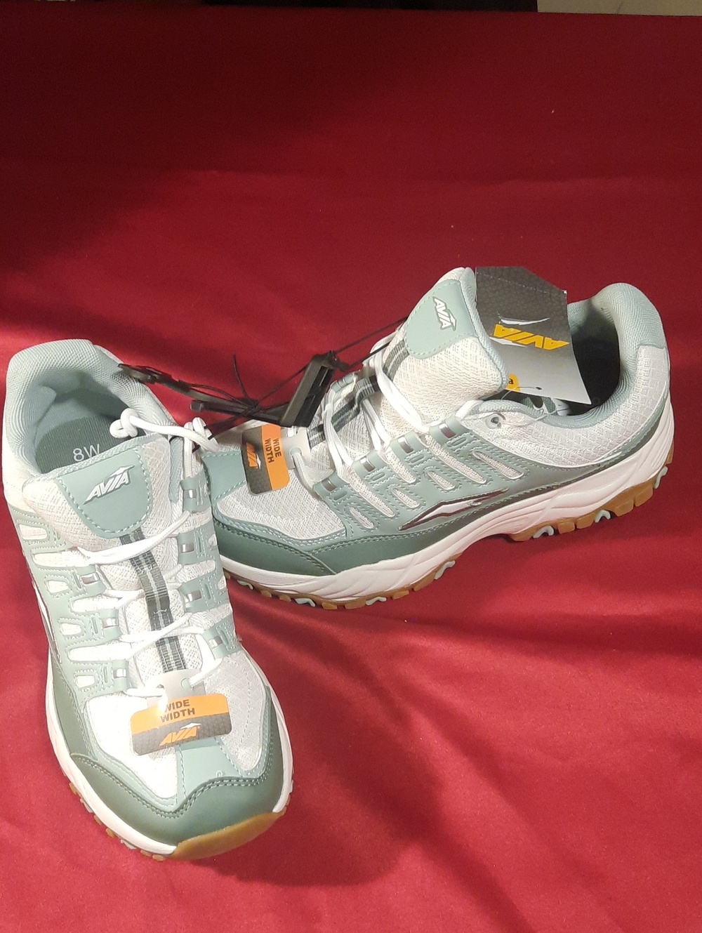 Avia Women's Mint Green and White Walking Sneakers